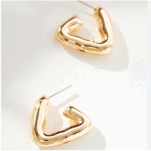 New! Anthropologie Gold Geometric Hoop Earrings (1005) NWOT